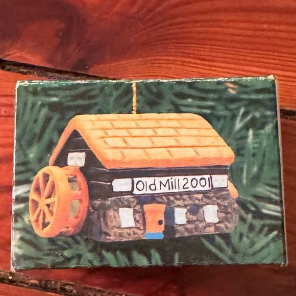 Set of 2 Vintage Badcock Bell Ornaments Old Mill & Post Office in Original Boxes - Picture 10 of 16